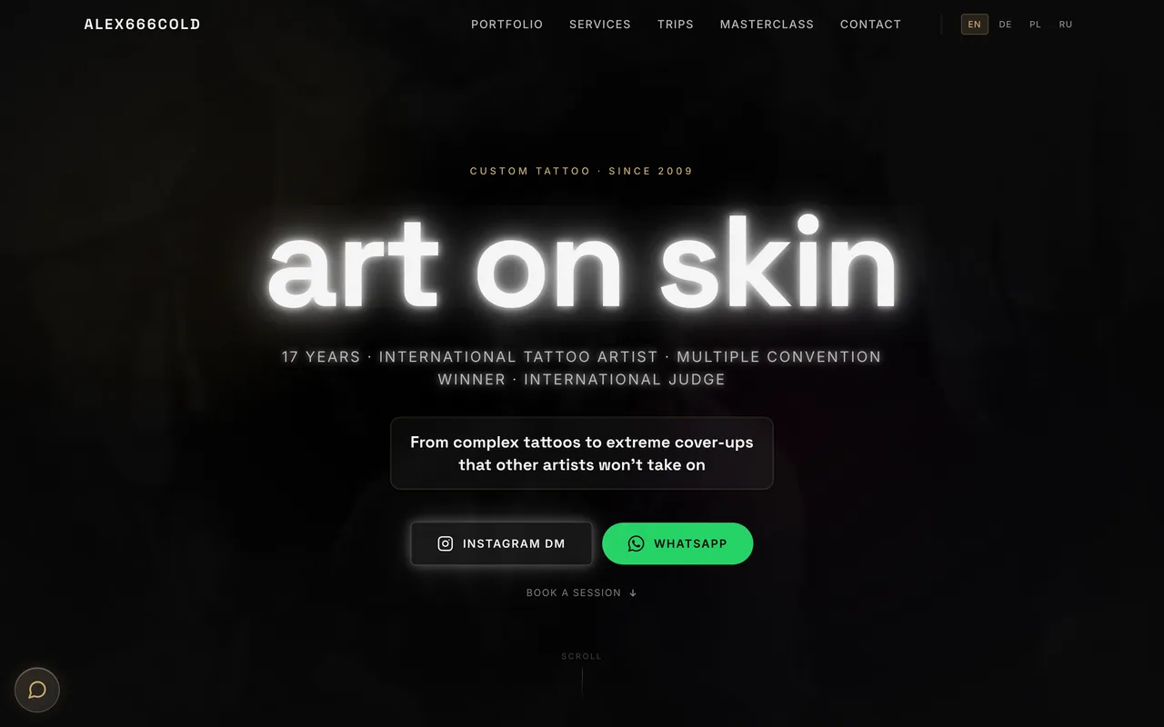 Alex666cold website — homepage screenshot